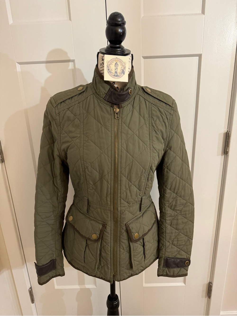 Andrew Charles Olive Quilted Jacket SZ S